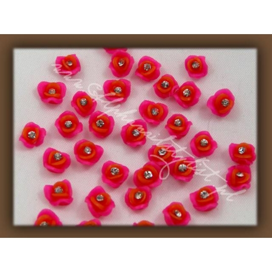 Fimo Różyczki 3D frkc04 - Deep Pink/Orange