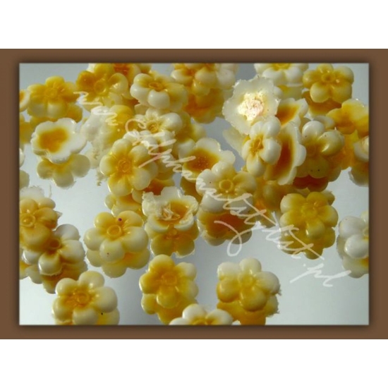Kwiatki z pięcioma płatkami - White/Brown