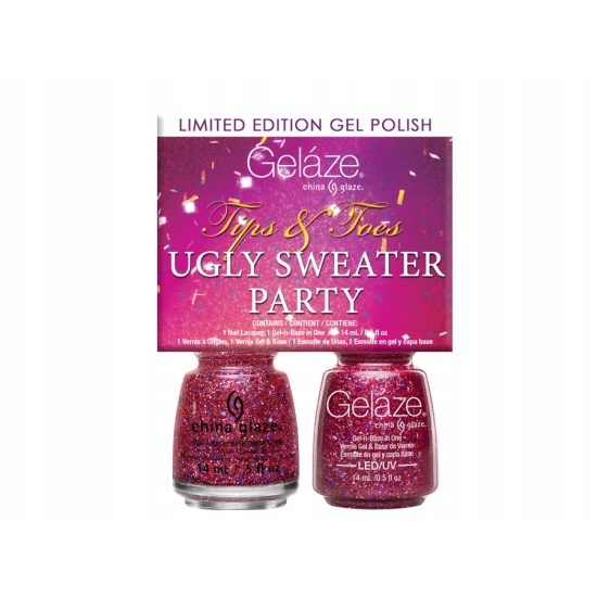 China Glaze Gelaze Ugly Sweater Party DUO KIT 14ml